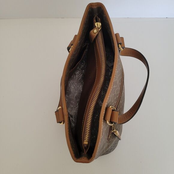 Nina Ricci Brown Shoulder Bag Tote Medium Signature Purse Italian Retro Vintage - Picture 8 of 11